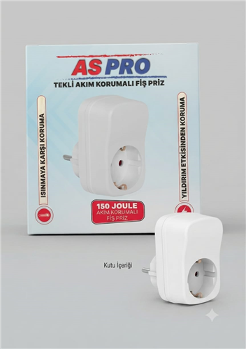 AS PRO TEKLİ AKIM KORUMALI PRİZ BEYAZ  KL:54